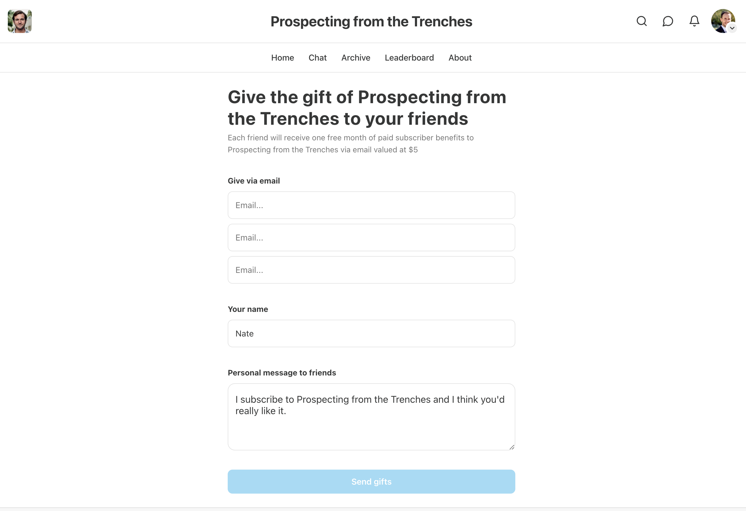 image of the refer flow explaining how to Increase referrals by framing sharing as a valuable gift