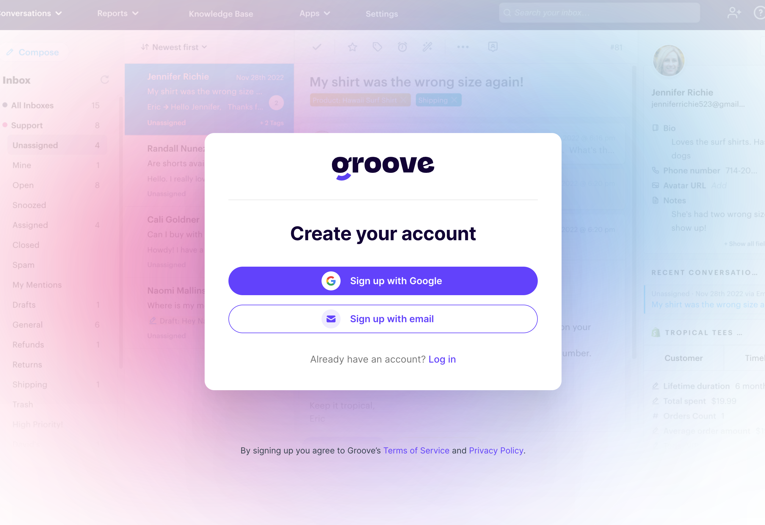 image of the signup flow explaining how to Increase signups by blurring the product experience to leverage loss aversion