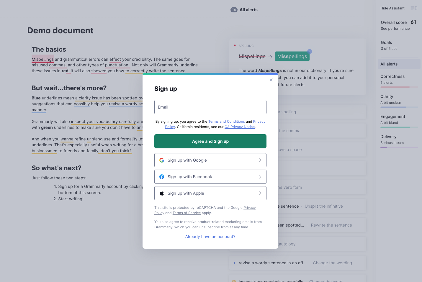 image of the signup flow explaining how to Increase sign-ups by teasing the product via loss aversion